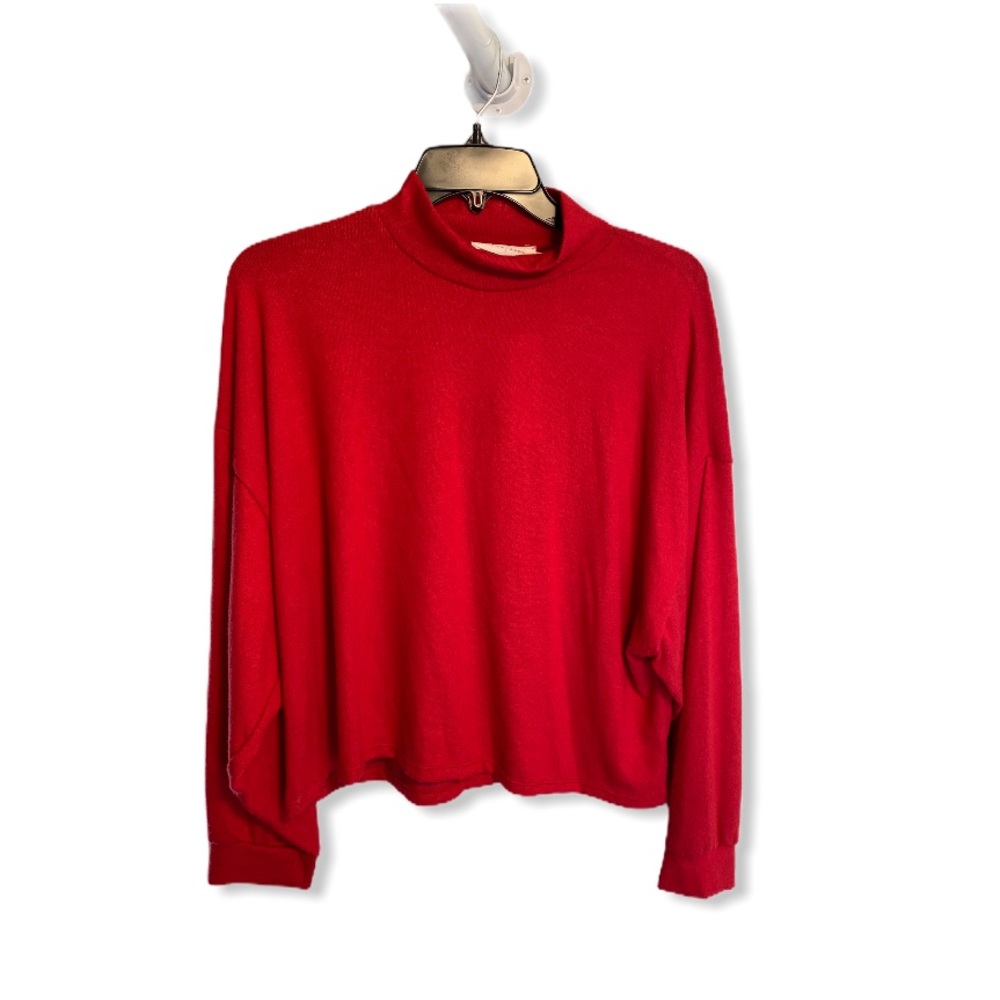ALL IN FAVOR Mock Neck Sweatshirt Persian Red - Picture 3 of 7